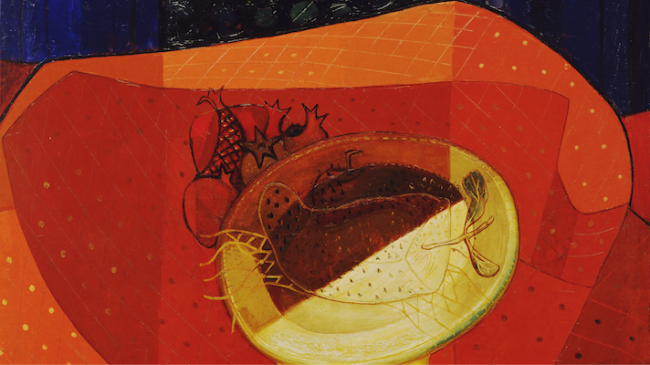 Detalle de 'Naturaleza muerta en rojo' de Amelia Peláez, 1938.
