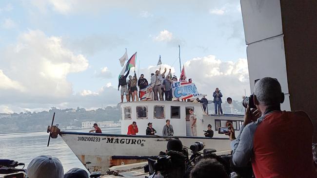 La flotilla Nuestra América llegando a La Habana.