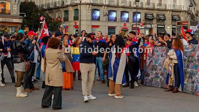 Manifestación de exiliados cubanos en Madrid.