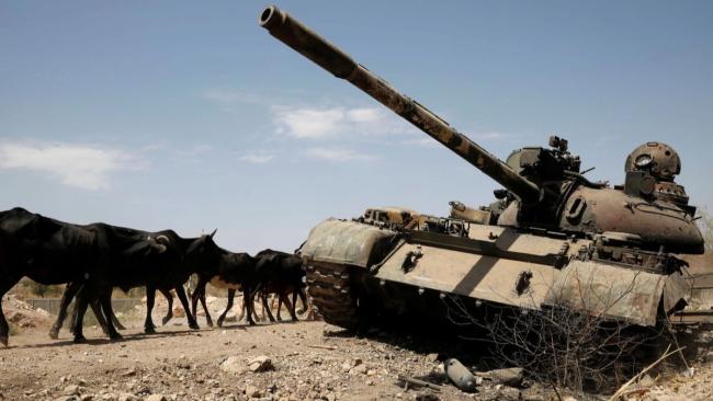 Un tanque de guerra en Tigray, Etiopía.