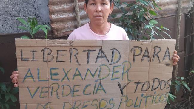 Acción para pedir la excarcelación del preso político Alexander Verdecia Rodríguez.
