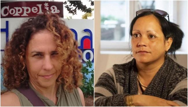 Las periodistas independientes cubanas Yania Suárez y Yunia Figueredo.