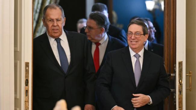 Serguéi Lavrov y Bruno Rodríguez en Moscú.