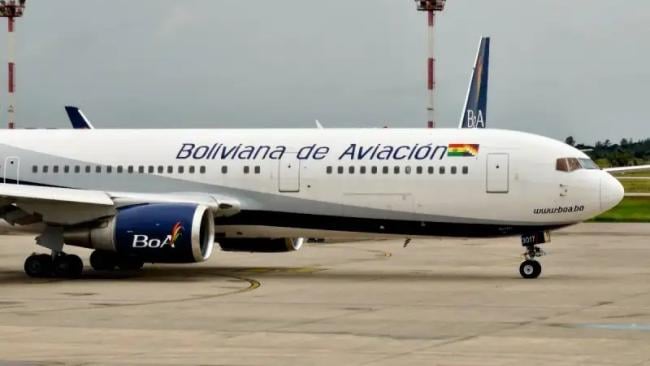 Avión de Boliviana de Aviación.