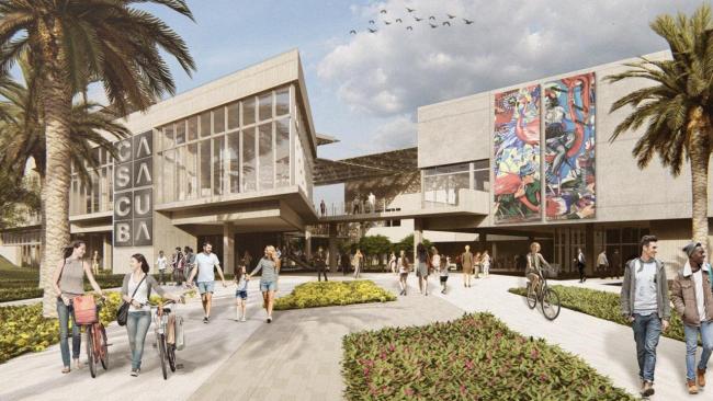 Proyección digital de CasaCuba en Miami.