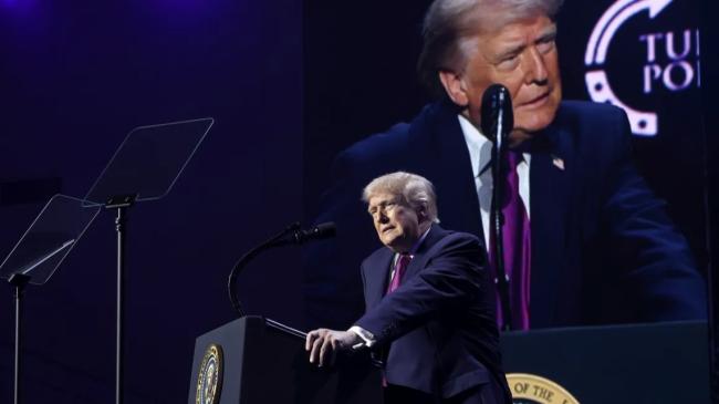 Donald Trump durante el evento Turning Point USA.