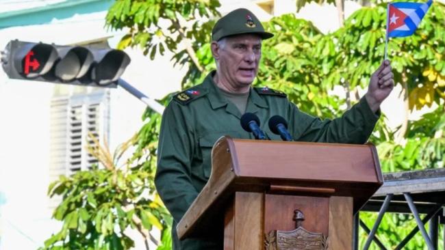 Miguel Díaz-Canel durante su discurso en La Habana.