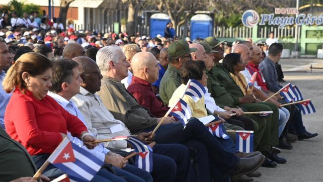 Acto del régimen este domingo en Playa Girón.