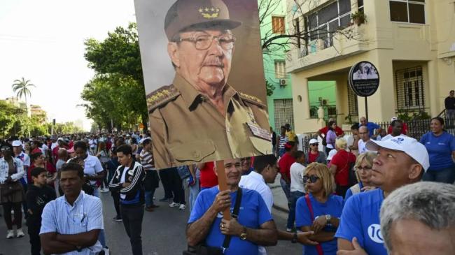Una foto de Raúl Castro durante un acto político en La Habana.