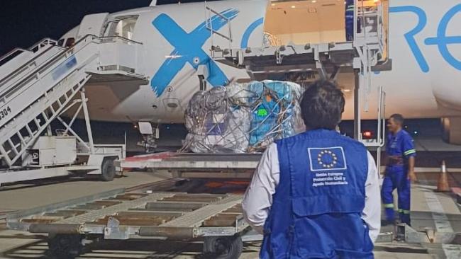 Llegada a Cuba de ayuda humanitaria de la UE en noviembre.