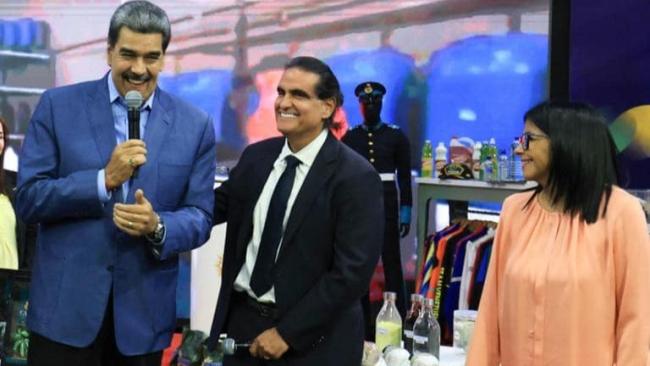 Alex Saab junto a Maduro y Delcy Rodríguez.