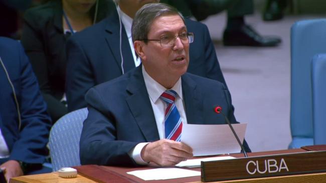 Bruno Rodríguez este martes ante el Consejo de Seguridad de la ONU.