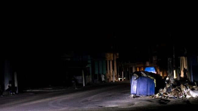 Una calle de La Habana durante un apagón.