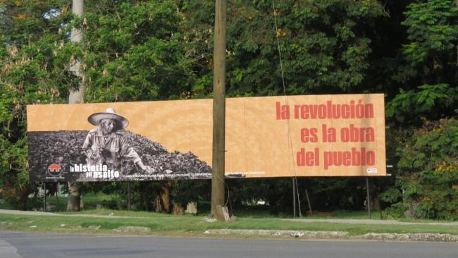 Una valla de propaganda en La Habana.