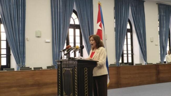 Ana María Mari Machado en la Asamblea Nacional del Poder Popular.