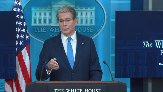 El secretario del Tesoro de Estados Unidos, Scott Bessent, en la Casa Blanca, este jueves.
