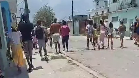 Manifestantes en San Miguel del Padrón.
