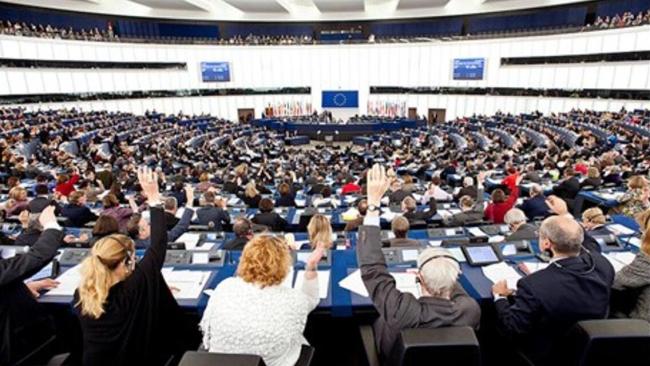 Votación en el Parlamento Europeo.