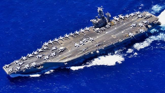 El portaviones Nimitz, desplegado en el mar Caribe.
