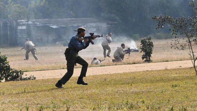 Militares cubanos durante un entrenamiento.