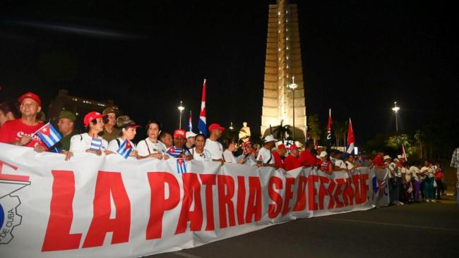 Desfile por el Primero de mayo en Cuba.