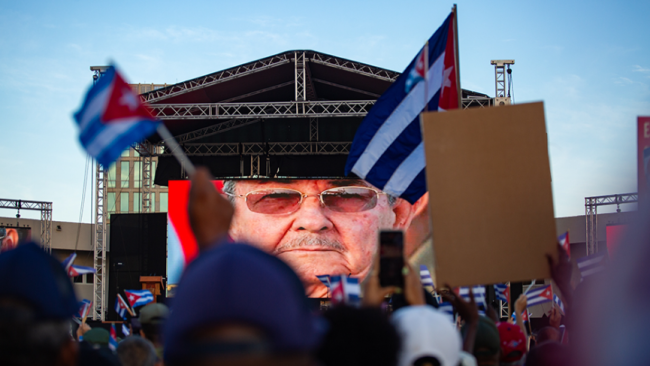 Acto en apoyo a Raúl Castro el viernes 22 de mayo en La Habana.