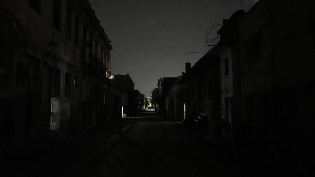 Una calle de La Habana durante un apagón.