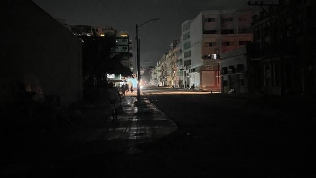 Una calle de La Habana durante un apagón.