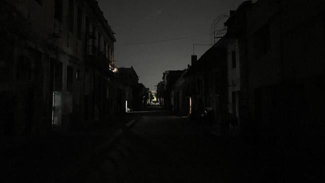 Una calle de La Habana durante un apagón.