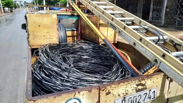 Vehículo de trabajos eléctricos.