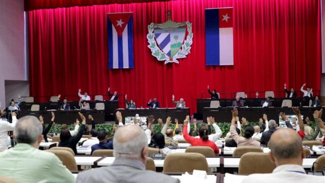 Sesión plenaria del Parlamento cubano.
