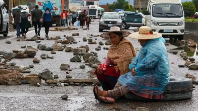 Bloqueo de rutas en Bolivia.
