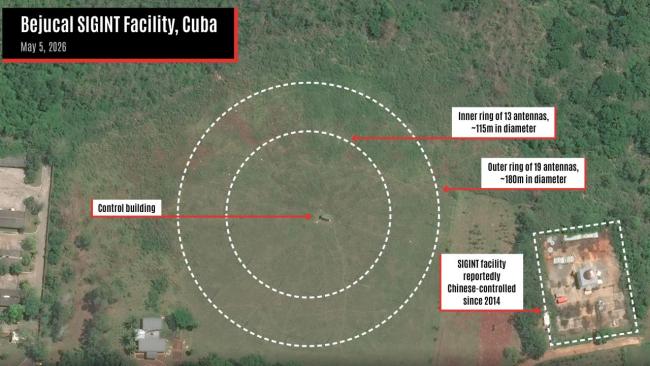 Imágenes satelital de la base de espionaje de Bejucal.