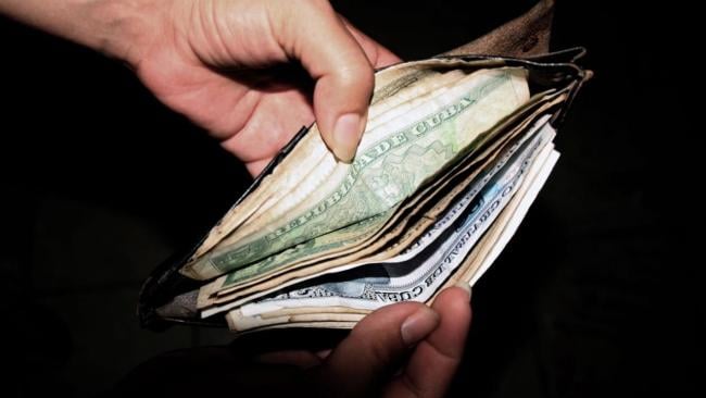 Billetes de pesos cubanos.