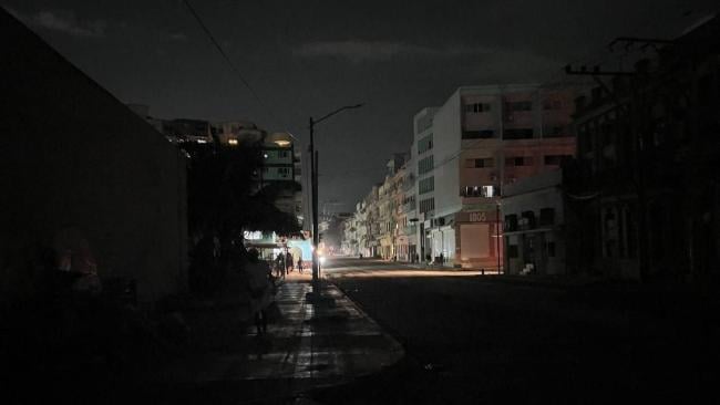 Una calle en La Habana durante un apagón.
