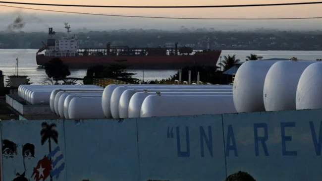 Un buque petrolero en la bahía de Matanzas.