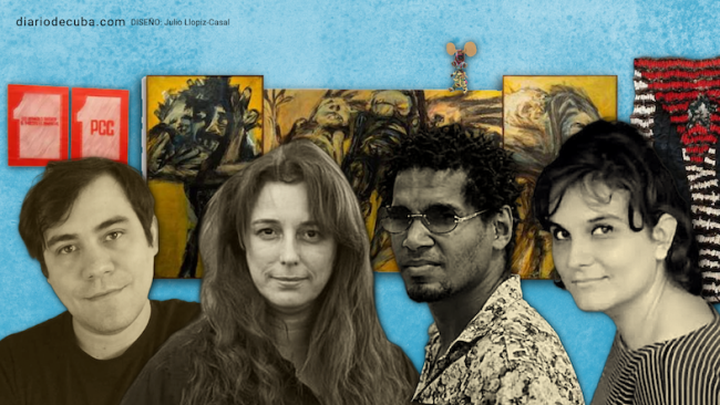 De izq. a der.: Hamlet Lavastida, Tania Bruguera, Luis Manuel Otero Alcántara y Antonia Eiriz.