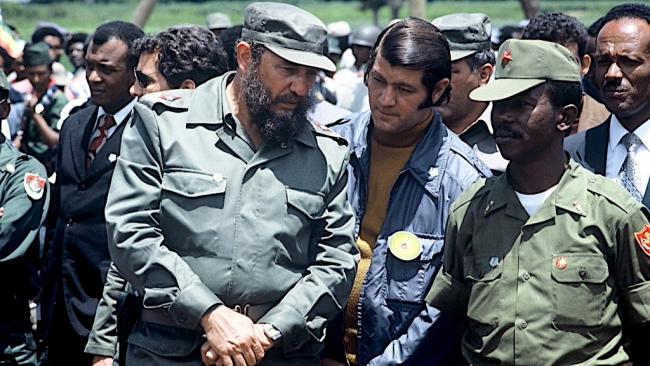 Fidel Castro visita a Mengistu Haile Mariam en Etiopía.
