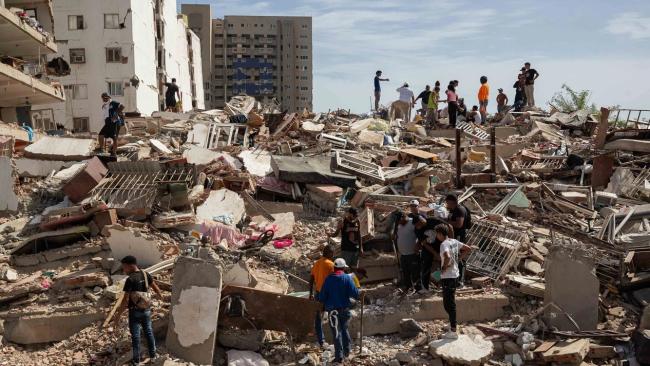 Derrumbes en Venezuela tras los terremotos.