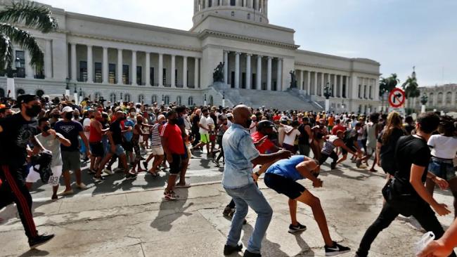 Represión en La Habana el 11 de julio de 2021.