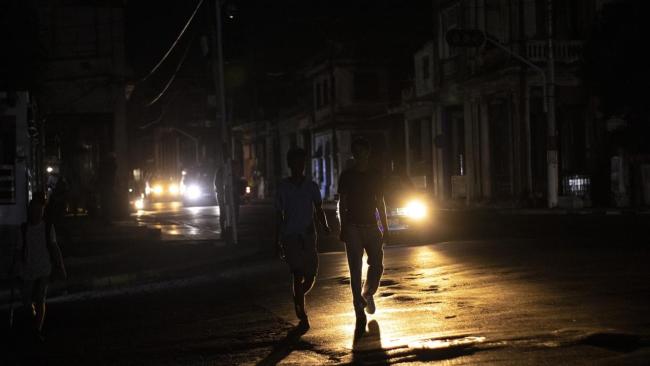 Una calle de La Habana durante un apagón.