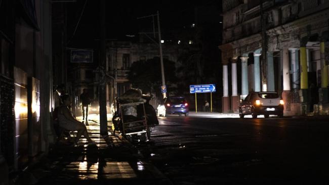 Una calle de La Habana durante un apagón.