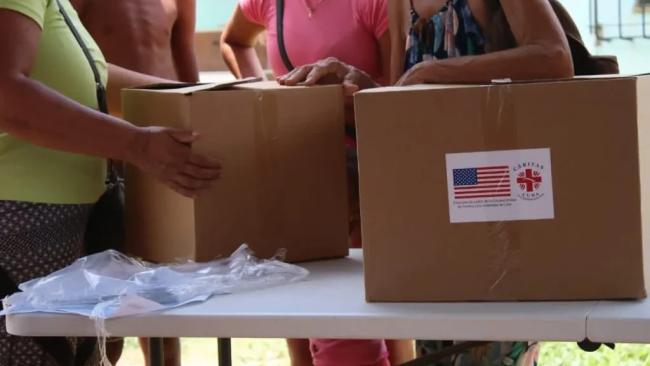 Ayuda humanitaria de EEUU distribuida por Cáritas.