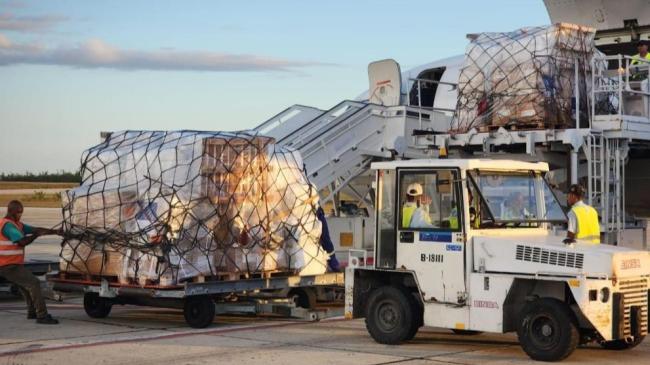 Llegada a Cuba de ayuda humanitaria de la UE.