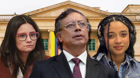 Angie Rodríguez, Gustavo Petro y Juliana Guerrero.