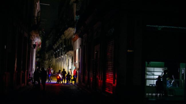 Una calle de La Habana durante un apagón.
