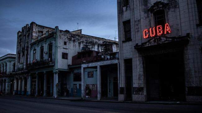 Una calle de La Habana durante un apagón.