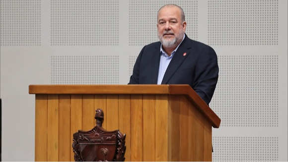 El primer ministro, Manuel Marrero Cruz, ante la Asamblea Nacional.