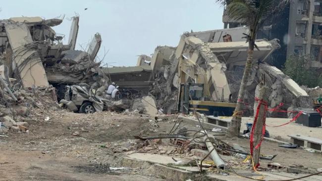 Restos de edificios destruidos por los sismos en Venezuela.