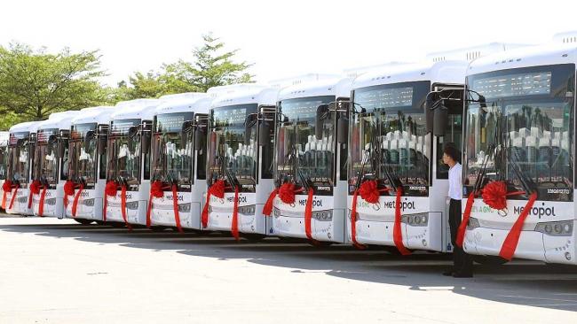 Nueva flota de autobuses chinos en Buenos Aires.